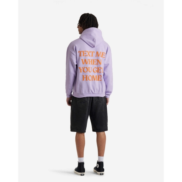 LONELY GHOST Other - Lonely Ghost Text Me When You Get Home Lavender and Orange Hoodie Sweatshirt XL